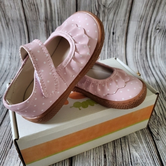 Livie and Luca Ruche Mary Jane Shoes Pink Polka Dot Color NWOB - Picture 2 of 8